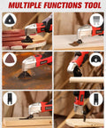 AVID POWER oscillating tool, red, 22000 OPM, universal interface with 11 accessories