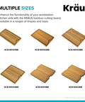 Assorted sizes of solid bamboo cutting board for workstation sinks over the sink prep board space saving kitchen accessory