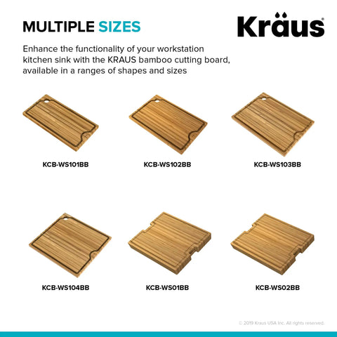 Assorted sizes of solid bamboo cutting board for workstation sinks over the sink prep board space saving kitchen accessory