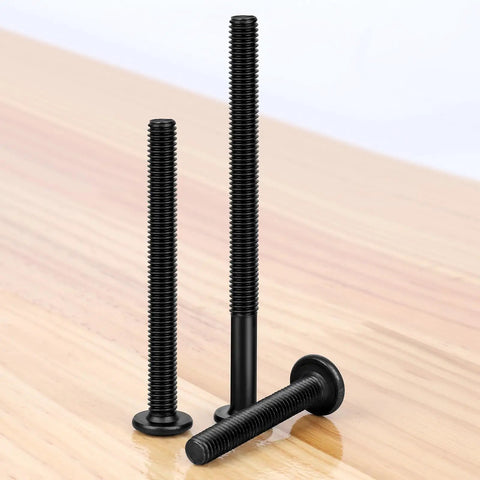 Built Hella Strong 20 Piece M8 X 60mm Flat Head Socket Cap Screws In Black Oxide Carbon Steel Furniture Bolts With Hex Key on wood