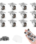 12 pack of 1/2 inch small caster wheels with 360 swivel low profile silent rubber casters, self adhesive pads, screws
