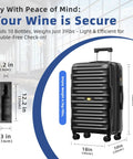 SERABETTO wine suitcase, black 10-bottle luggage with removable inserts and TSA lock.