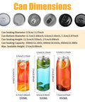 Can dimensions for Hella Durable Commercial Soda Can Sealer With Automatic Operation And Smart LED Display adjustable 4.53 to 6.69 inches.