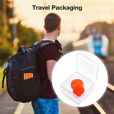 Traveler with Moldable Silicone Ear Plugs For Catching Zs And Travel 21 Pairs Reusable Soft Noise Blocking Ear Protection With Case 32dB NRR