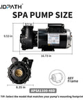 Top Shelf 1.5 Horsepower Hot Tub Spa Pump With Nema 48 Frame Motor dimensions, showing 16.73 in length and 9.53 in height.