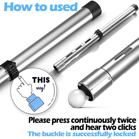 Telescopic Golf Ball Retriever Tube With Adjustable Aluminum Alloy Build Lightweight Ball Picker Portable Collector, assembly view
