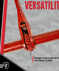 One Quarter To Five Sixteenth Inch Ratchet Binder With Grab Hooks For Grade 70 Chains, rated 7,800 lbs, open design.