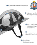 Full Brim Hard Hat With Carbon Fiber Design, 6 Point Adjustable Ratchet Suspension, OSHA Approved ANSI Z89.1 Type I Class C, ABS Work Helmet For Men And Women.