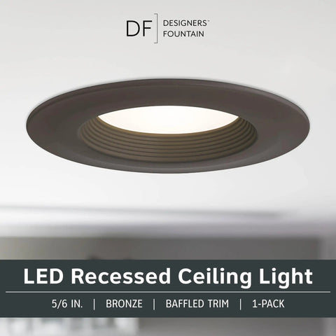 Sleek Five Six Inch Led Recessed Ceiling Light Featuring Smooth Operator Dimming And Totally Kickin CRI Ninety Glow With Sick Bronze Baffle Trim Absolute Game Changer For Home Spaces