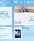 100 Pack Card Mailer Envelopes With Semi-Rigid Holders For Sleeved Or Toploaded Trading Cards, 7 By 4.35 Inch Shipping Envelopes