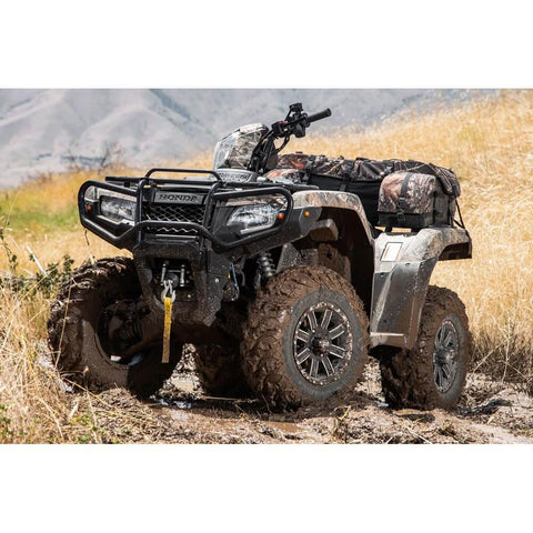 ATV with Mud Force ATV Tire Set 25x8-12 Front And 25x10-12 Rear, 6-Ply Heavy-Duty Bias Ply Off-Road Quad Tires in muddy terrain