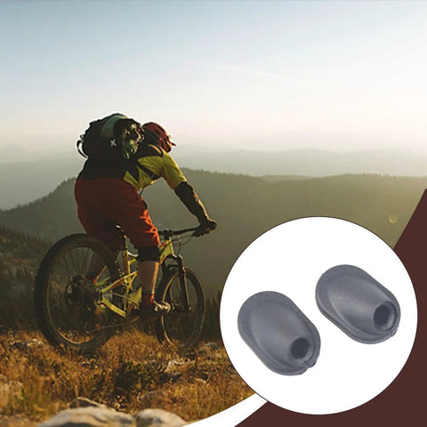 Two Pack Internal Cable Routing Grommets for Bike Brake and Shifter Housing Easy Install Frame Plugs with mountain biker background