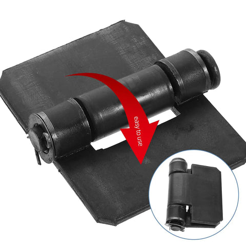 Beefy Heavy Duty Spring Hinges for Doors, Detachable Iron Hinges With Thickened Weld Design shown with easy to use label