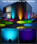 12W RGBW Color Changing Landscape Lights Low Voltage LED Pathway Spotlights illuminating house with various colors