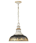 Kinsley Pendant Light In Aged Galvanized Steel For Farmhouse And Eclectic Decor with rustic industrial design and chain mount