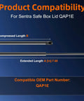 Must Have Seven Point Five Inch Sentry Safe Replacement Strut Kit Gas Spring Lift Support diagram for QAP1E model