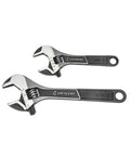 Wide Jaw Adjustable Wrench Set With 6 Inch And 10 Inch Wrenches, Micro Serrations For Smooth Precise Grips, shown on white background