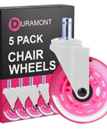 Pink Rollerblade Office Chair Wheels Set Of Five Rollin Smooth As Butter To Silently Shield Hardwood And Carpet Floors From Scratches While Upgrading Your Desk Setup With Durable Reliable Glow.