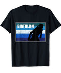 Winter Sports Tee For Men And Women Who Love Skiing Snow Holidays In The Mountains And Cold Weather Action Gear For Ski Racing Fans And Dope Snow Lovers Gift Idea For Everyday Adventures featuring biathlon graphic on black tee