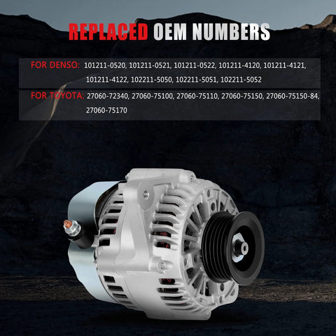 Beefed Up High Output 70 Amp 12 Volt Alternator Direct Fit For Toyota 4Runner 1996 To 1999 Tacoma 1997 To 1999 And T100 1997 To 1998