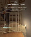 4 Pack Plug In Motion Sensor Night Light With 3000K Warm White near stairs, showing sensing distance and angle.