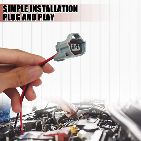 Heavy Duty Two Pin Fuel Injector Connector Wiring Pigtail Plugs for Toyota Mazda Mitsubishi Nissan Subaru, gray ABS.