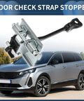 Peugeot 5008 Front Door Hinges Left And Right With Check Strap Soft Close Limiter Beefed-Up Wear Resistant Metal Dampened Close Mechanism Anti-Loosen Rattle Prevention Replacement 2009-2021 in front of vehicle