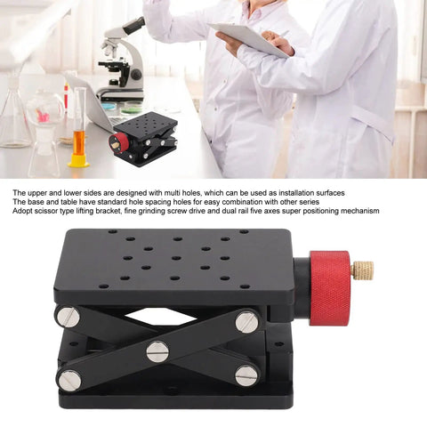 Aluminum Alloy Manual Lifting Lab Stand With Scissor Type Lift For Rock Solid Stability CNC Machined And Hard Anodized Corrosion Resistant Lab Jack Stand For Precise Test And Workbench Use