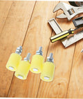 Heavy Duty Sliding Gate Guide Rollers Set Nylon Gate Wheels For Smooth Quiet Operation 4 Pcs with tools on wooden surface