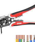Self Adjusting Wire Stripper Tool For AWG Ten To Twenty Four Strips Cuts And Crimps Copper And Aluminum Wires 8 Inch Automatic