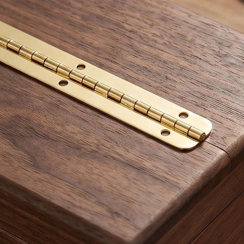 Pro Grade Heavy Duty 8 Pack Golden Iron Piano Hinges For Jewelry Boxes And Storage Cabinets with pre drilled holes