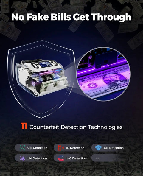 IMC22 Money Counter Machine For Mixed Denominations And Multi Currency with counterfeit detection features against fake bills.