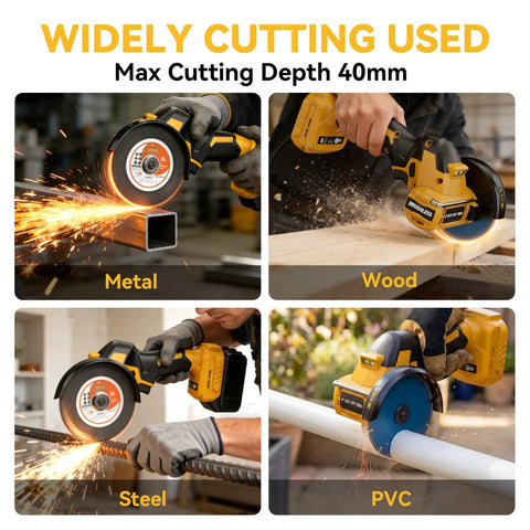 Cordless Cut Off Tool For DeWalt 20V Max 4 Inch Brushless Cutter With 18000 RPM cutting metal, wood, steel, PVC