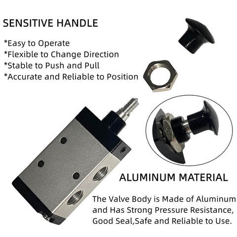 Five Way Two Position Hand Lever Pneumatic Valve Three Eighths Inch NPT Air Control Push Pull Lever Operated Valve