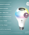 LED Plus Bluetooth Speaker Floodlight Bulb BR30 3 Pack Soft White Light No App or Wi Fi Needed Remote Included Built In Music