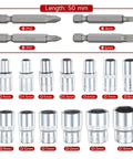 Image of sockets and bits included in the 130 Piece Mini Ratchet Set With One Quarter Inch Drive, 72 Tooth Ratchet, 104 Bits And 13 Sockets, Spinner Handle, Sliding Bar T Handle, Compact All In One Pro Grade Tool Kit For DIY Home Garage Projects.