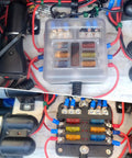 Six Way Fuse Block Panel For 12V And 24V DC Systems With LED Indicator ATC ATO Compatible Fuse Box installation in vehicle