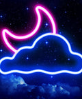 Cloud And Moon LED Neon Sign For Wall Decor USB Powered Neon Light With Adjustable Brightness Perfect Bedroom Kids Room Wedding Party Decor Soft Romantic Glow