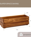 Premium Acacia Wood Planter Box With Crate Style Design Built To Last, 17 Inch Length, Rustic Rectangle, Shown in Golden Walnut