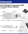 Dimensions of Six Pack Digital Temperature And Humidity Sensor Modules Compatible With DHT22 AM2302 for Arduino projects.