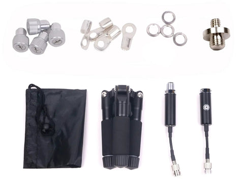 Components of Portable Antenna Tripod Mast With Multi Connector Head SO239 3 8 24 And 1 4 Inch Camera Screw For CB HF Ham Radios