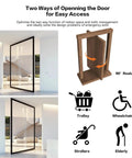 Slick Heavy Duty Pivot Hinge Moves Like Butter With Invisible 90 Degree Rotation Supporting Up To 154 Lbs For Murphy Door Bookcase And Glass Cabinet Hardware, showcasing two-way access and ease for trolleys and strollers.