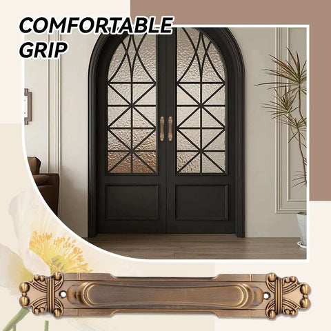 European Style Antique Door Handle Zinc Alloy Barn Door Pull for cabinets with vintage decor and old school charm in living room setting.