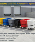 Real Deal 20 Cubic Foot Heavy Duty Trash Cube Truck With 1200 Pound Capacity, Black Rolling Laundry Cart And Construction Waste Hauler For Warehouses And Hotels, Tough Enough Roll Away Recycle Wagon displayed in various colors.