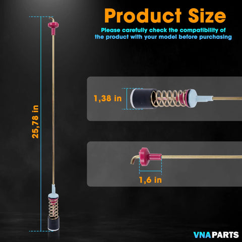 4 Pack Washer Suspension Rod Damper Replacement Kit dimensions shown with detailed size indicators.
