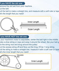 Diagram showing how to measure an old V-belt for replacement, relevant to Heavy Duty Cogged EPDM V-Belt 3-Banded 41.5 Inch Outside Circumference.