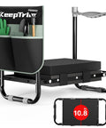 Foldable Garden Kneeler And Seat With Tool Pouch, Two In One Ergonomic Kneeling Bench For Easy Gardening, Non Slip Grip Handles, Black.