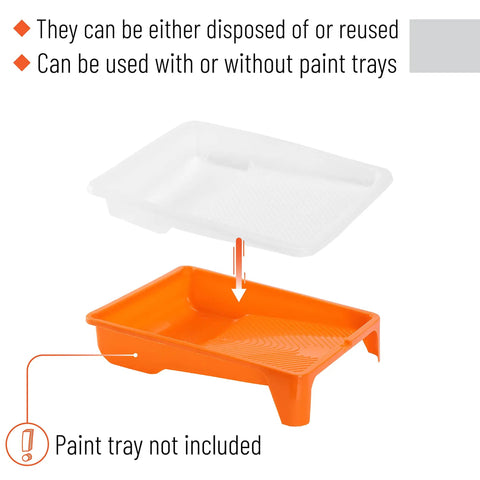 Disposable liner for 9 Inch Paint Tray Liners 20 Pack Disposable Plastic Trays For Roller Trays Fits Most Mini Paint Pans