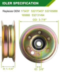 Beefed Up 42 Inch Mower Deck Rebuild Kit For Craftsman Husqvarna Poulan Pro With Spindle 130794 Blade 134149 Belt 532144959 Pulley 153535 Idler 131494 Replacement Parts Set Keeps Your Lawn Gear Running Smoothly idler pulley specifications including dimensions and OEM replacement numbers