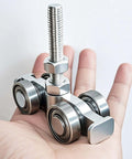Silent 4-Wheel Unistrut Trolley Assembly For 1-5/8 Inch Wide And Taller Strut Channel With Hidden Bolt Design in hand